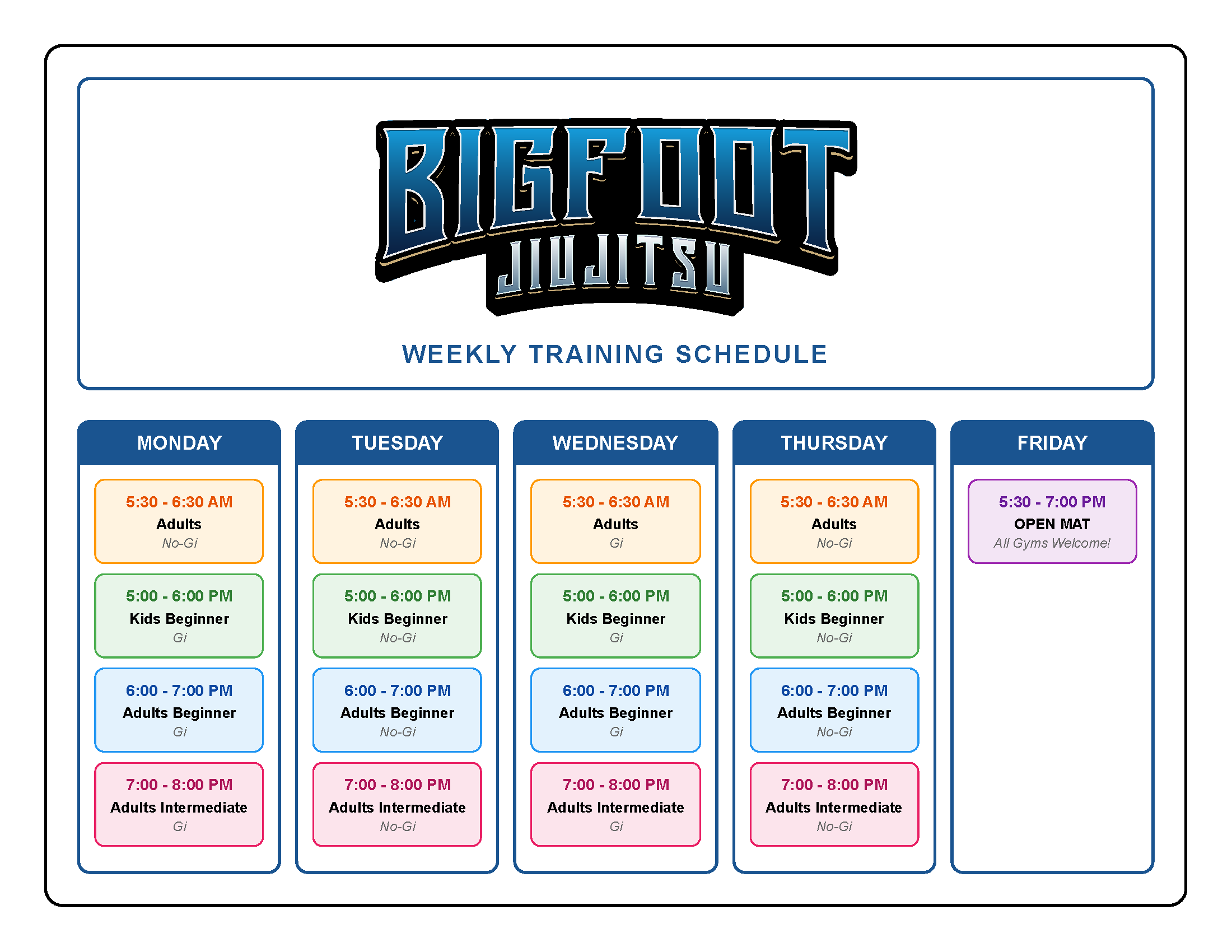 BigfootSchedule